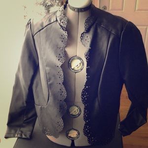 Faux Leather Going Out Jacket
